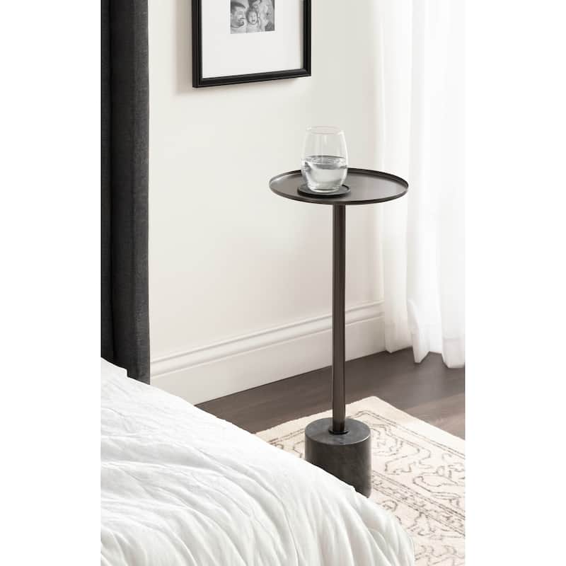 Kate and Laurel Vanora Metal and Marble Drink Table