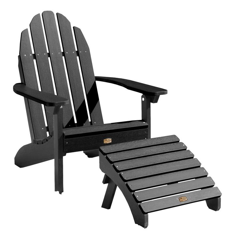 HIGHWOOOD Essential Adirondack Chair with Folding Ottoman