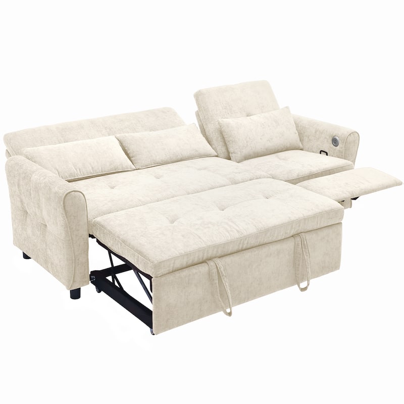 2-in-1 Sofa with Pull-Out Sleeper & Reversible Recliner by Harper&Bright Designs