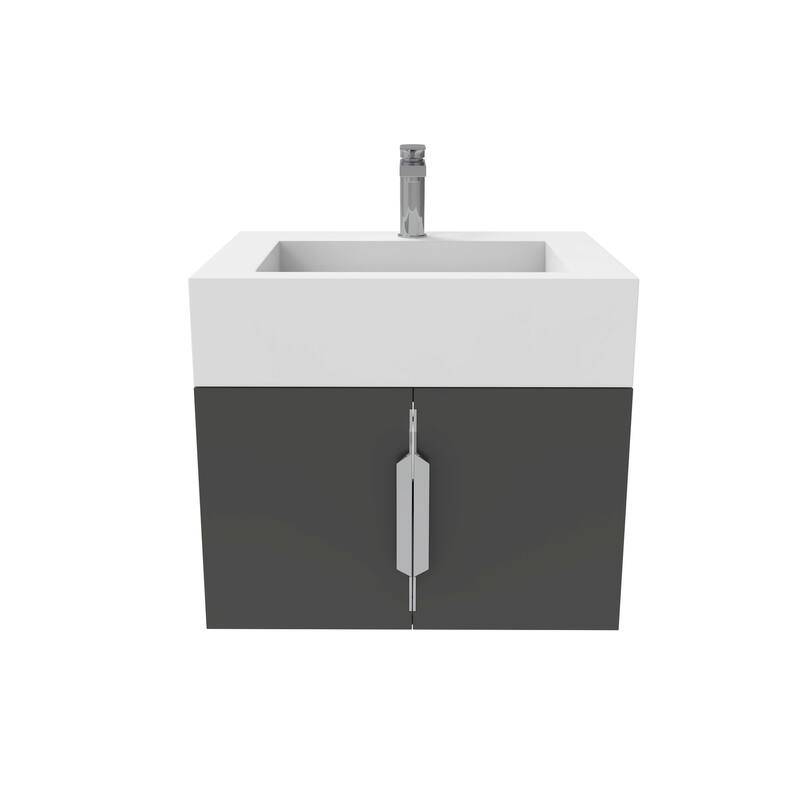 Nile 24-Inch Wall Mounted Bathroom Vanity Set w/ White Top