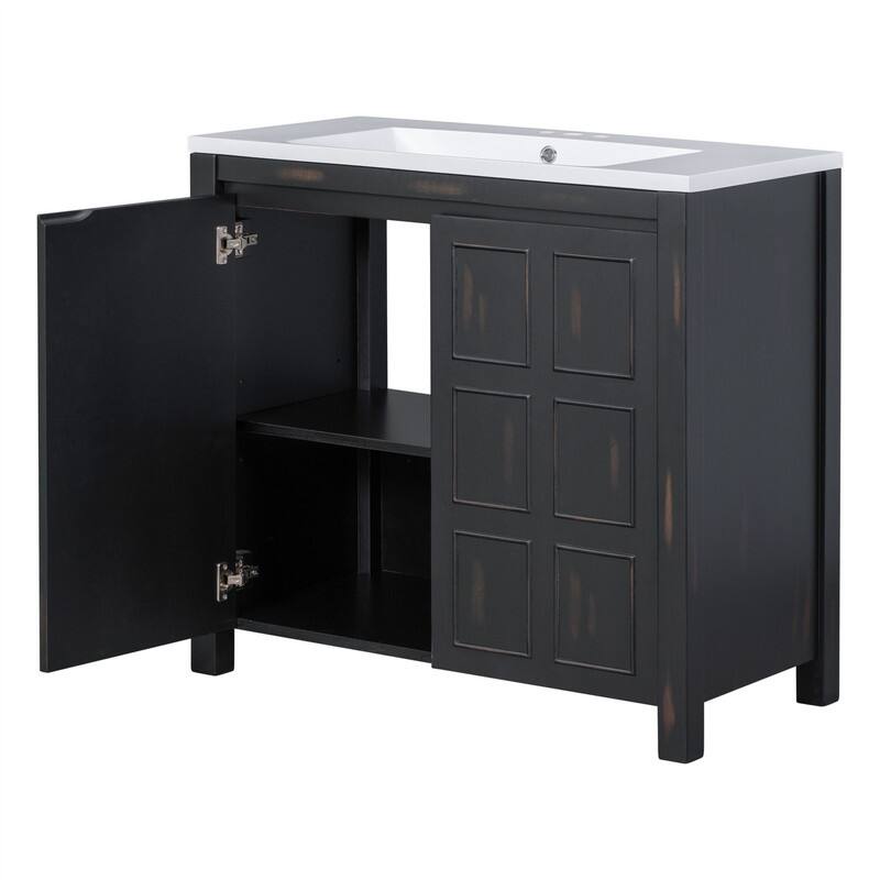 24''/36" Bathroom Vanity Organizer with Sink,Combo Cabinet Set，Bathroom Storage Cabinet