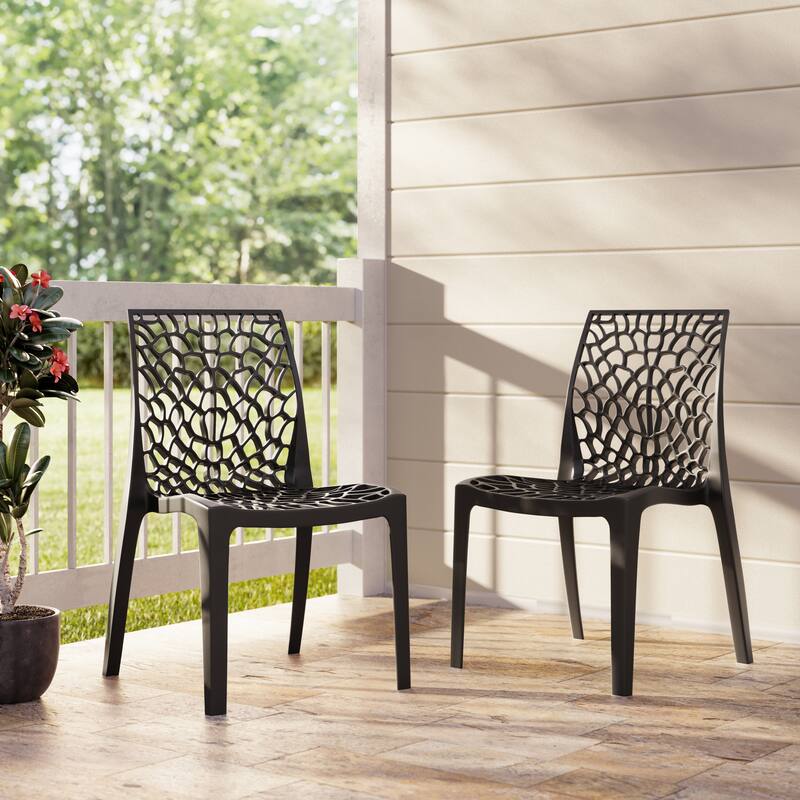 Lyra Square Table and Karissa Patio Chairs 3-Piece Outdoor Lounge Set