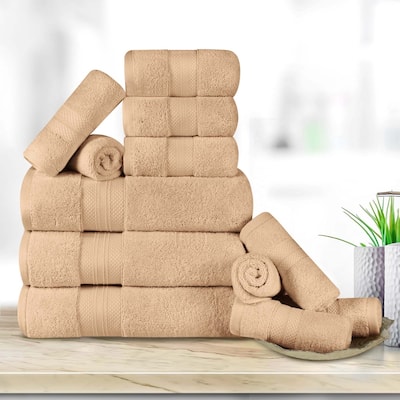 Turkish Cotton 12 Piece Solid Plush Heavyweight Towel Set by Superior