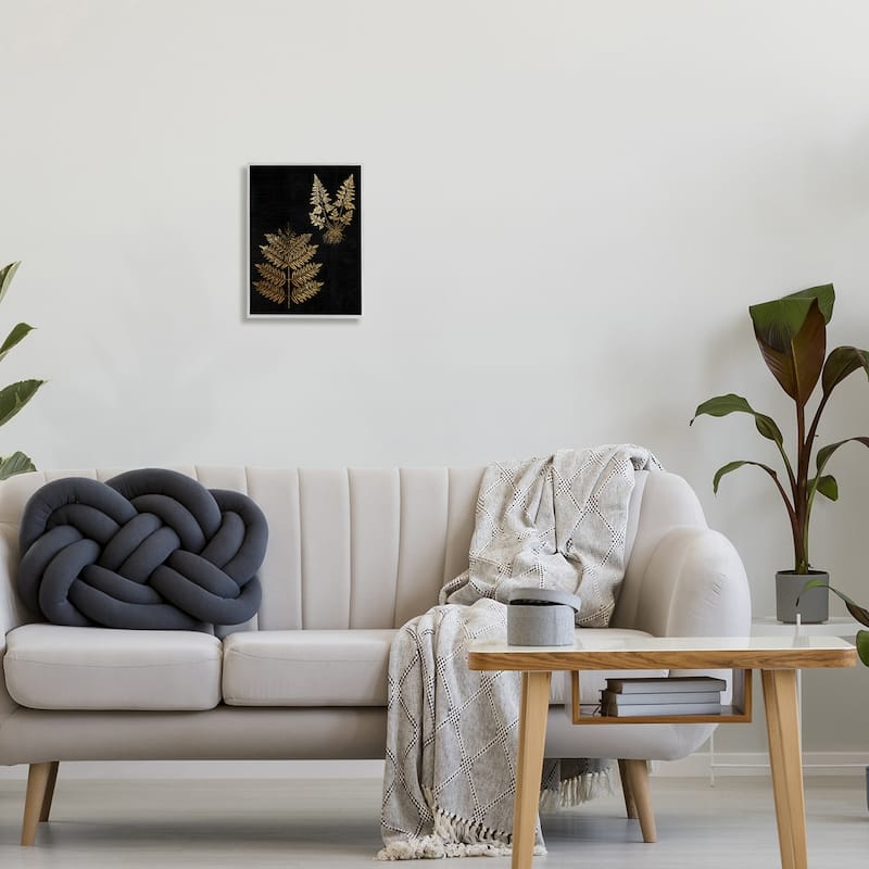 Stupell Bold Fern Blade Illustration Rooted Forest Floor Plants Framed Wall Art