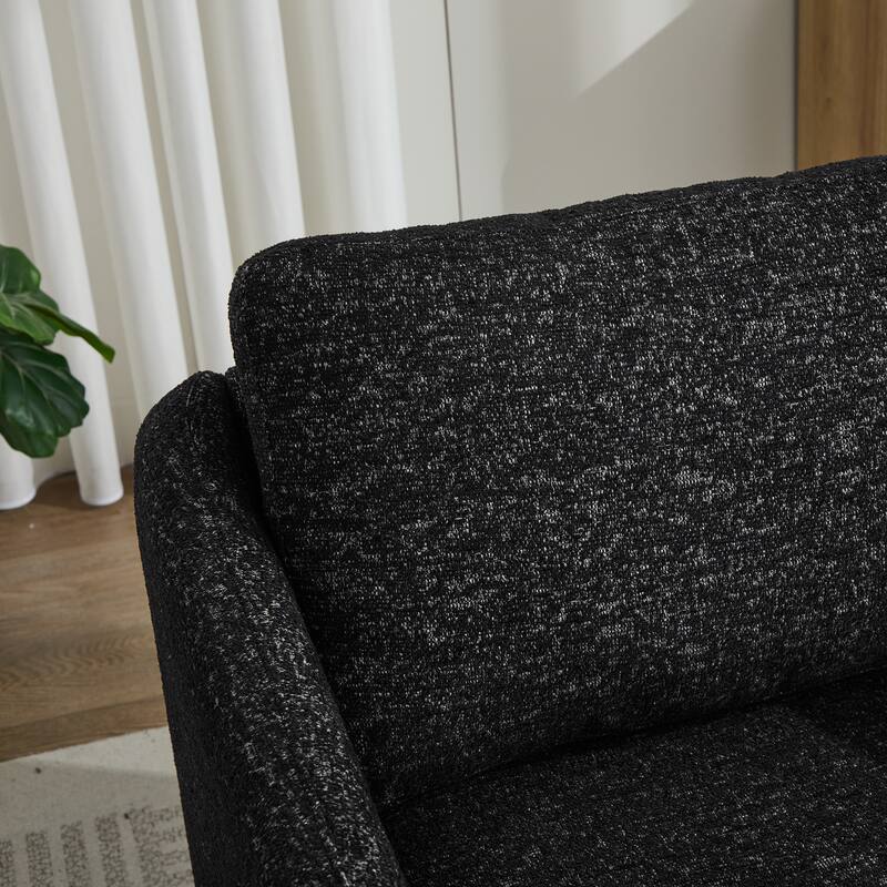 Modern 31.5" Swivel Accent Chair, Chenille Lounge Armchair with Pillow, 360 Degree Swivel Club Chair, Comfy Single Sofa Chair