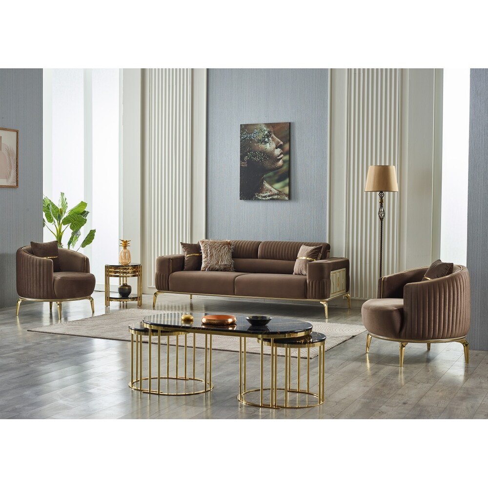 Aracely 3-Pieces One Sofa Two Chair Living Room Set On Sale