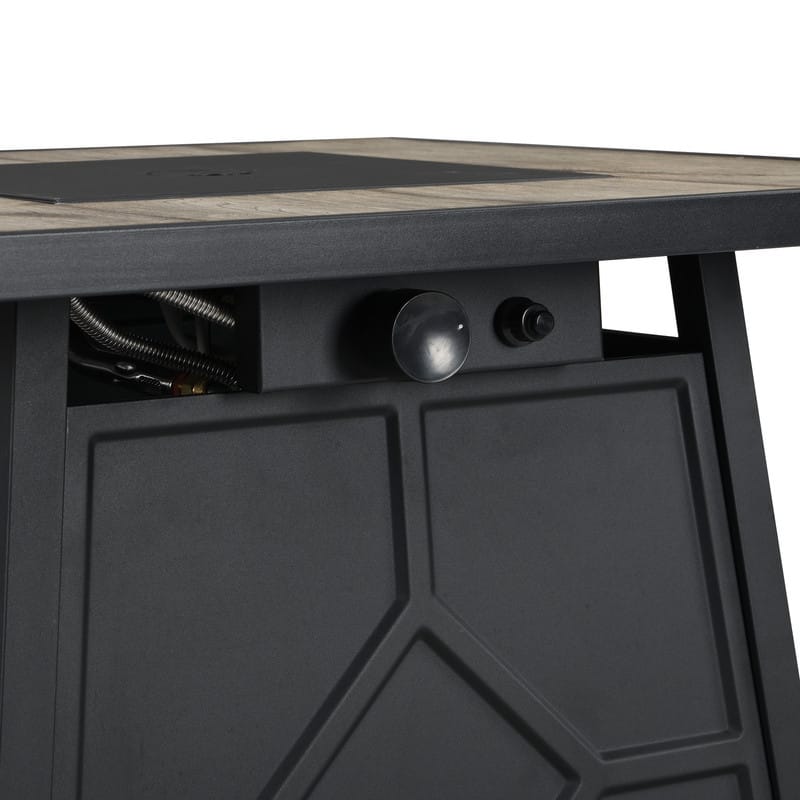 Fire Pit Table, 28-inch Square 40,000 BTU Auto-Ignition Propane Gas Firepit with Waterproof Cover