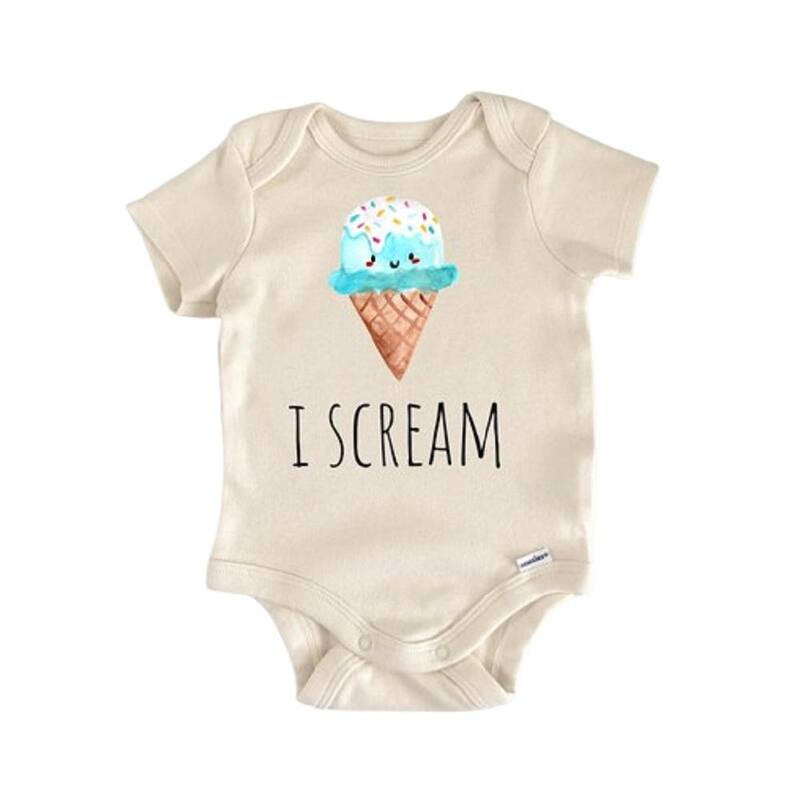Ice Cream Summer - Baby Boy Girl Clothes Infant Bodysuit Funny Cute Newborn - Natural - Newborn