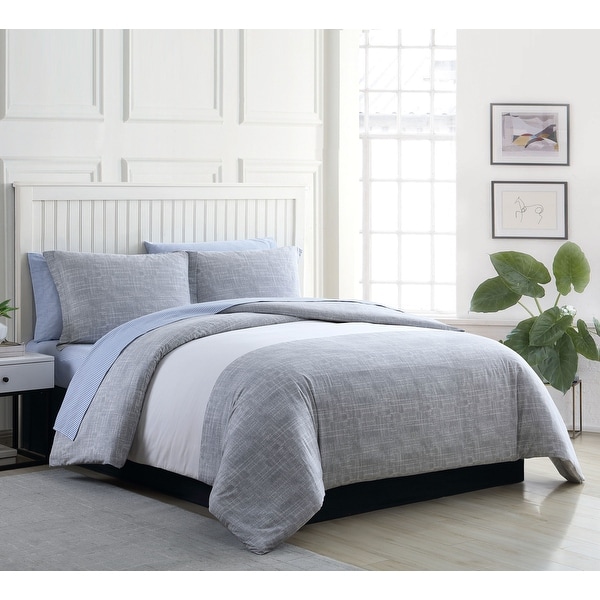 Poppy & Fritz Connery Stripe Cotton Grey Duvet Cover Set. Opens flyout.