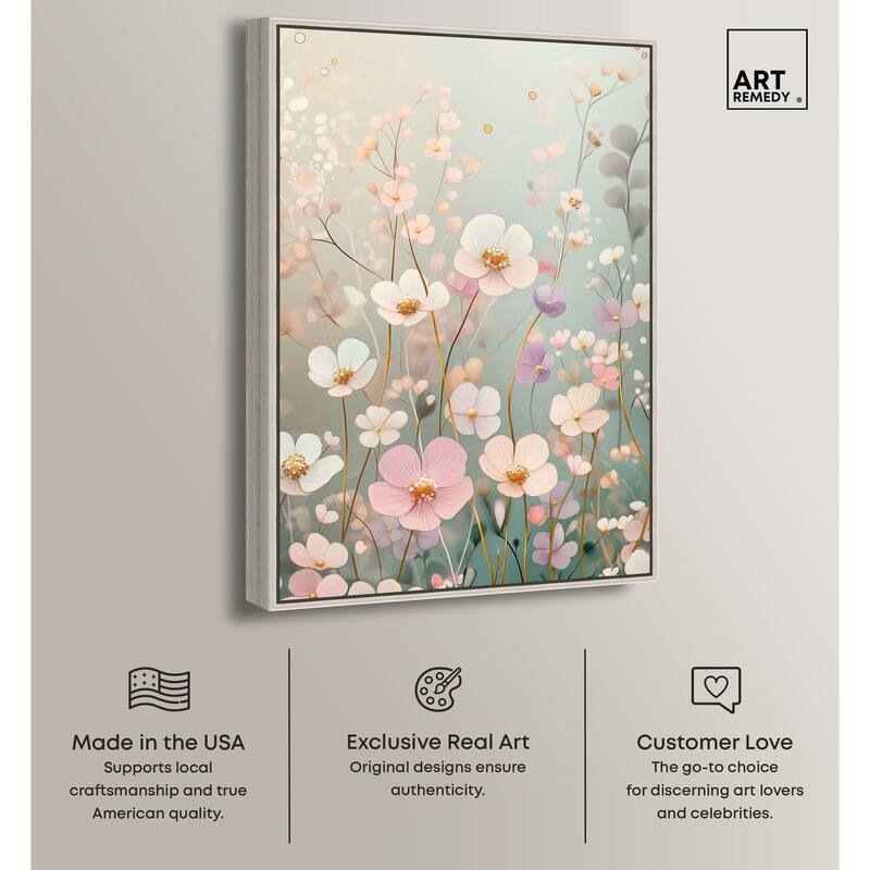 Tiny Blooms I Canvas by Art Remedy