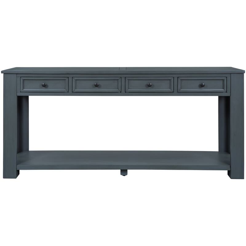 Console Table/Sofa Table with Storage Drawers and Bottom Shelf for Entryway Hallway - Navy