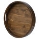 preview thumbnail 24 of 68, KINWELL Round Black Walnut Wood Serving Tray Ottoman Tray with Handles