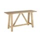 preview thumbnail 4 of 6, Light Brown Wood Living Room Console Table with Flared Legs and Crossed Beams