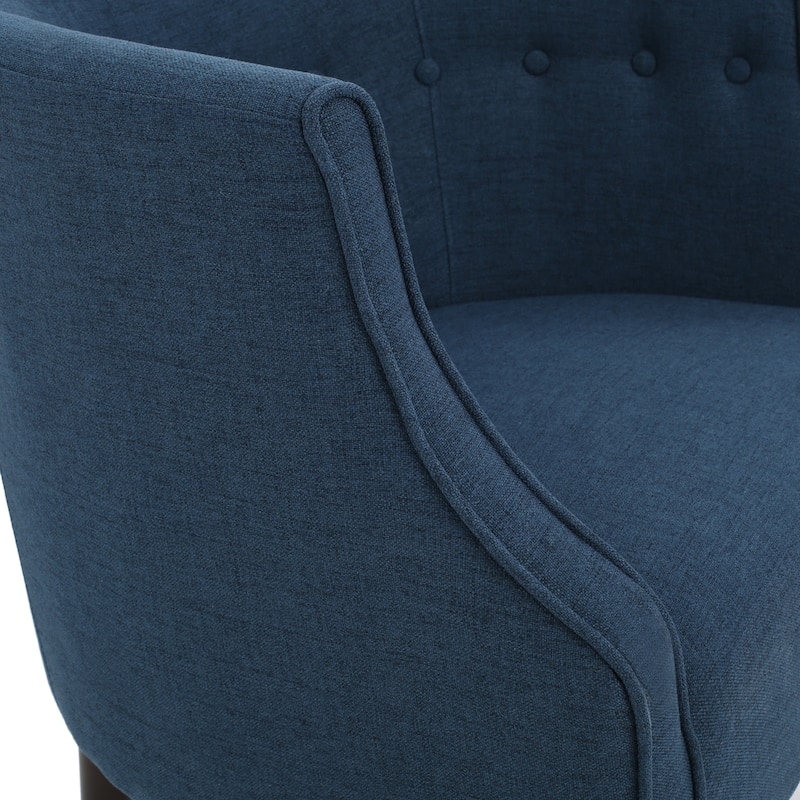 Modern 28.75" Upholstered Button Tufted Club Chair with Rubber Wood Legs for Living Room