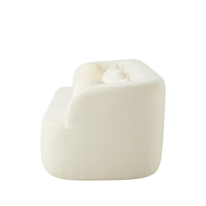 86" Chenille 3-Seater Sofa with Pillows, No Assembly Required