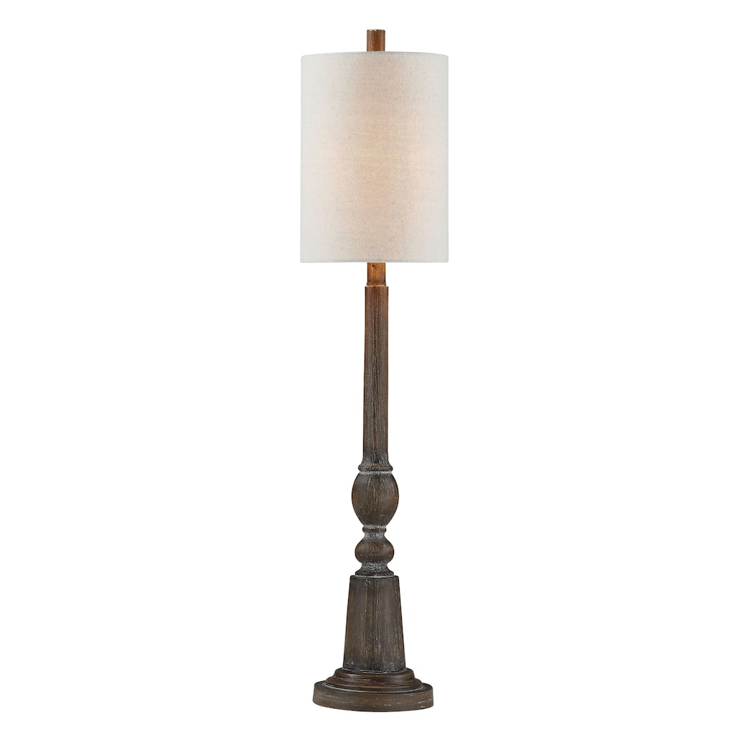 Solomon 36" Buffet Lamp with Linen Shade, Rich Brown (Set of 2)