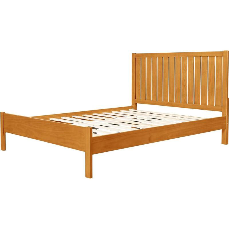 Wooden Platform Bed - Solid Pine Frame, Slat System, Modern Bedroom Furniture