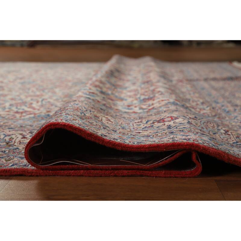 Hand Knotted Oriental 100% Wool Carpet Traditional All-Over Beige & Ivories Nain Area Rug - 11' 1'' X 7' 4''