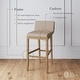 preview thumbnail 84 of 115, Gracie Modern Bar Stool, Boucle Upholstered Chair and Brushed Wooden Legs