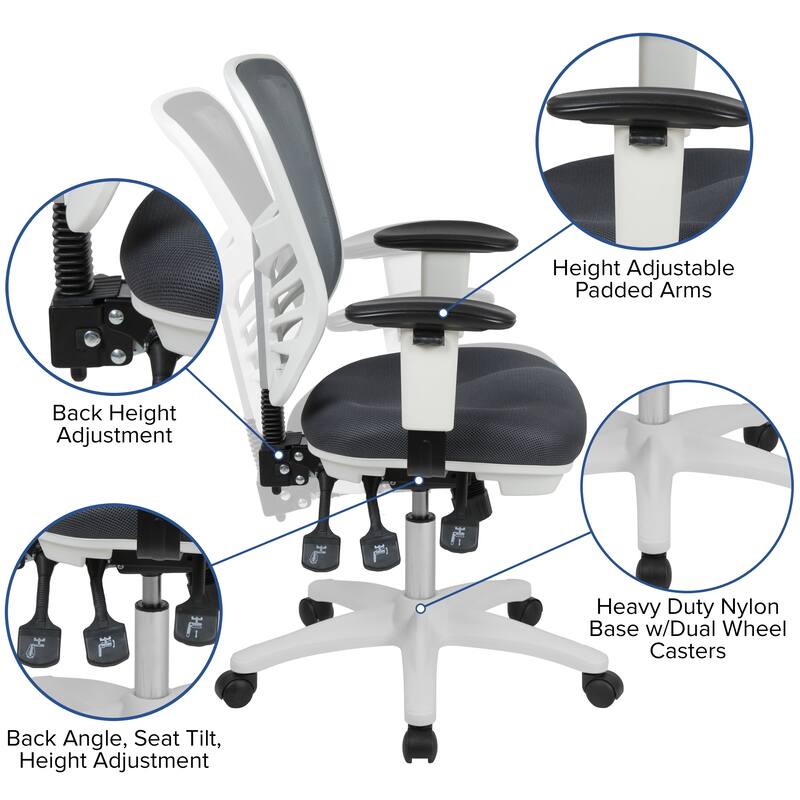 Mid-back Blue Mesh Adjustable Ergonomic Office Chair