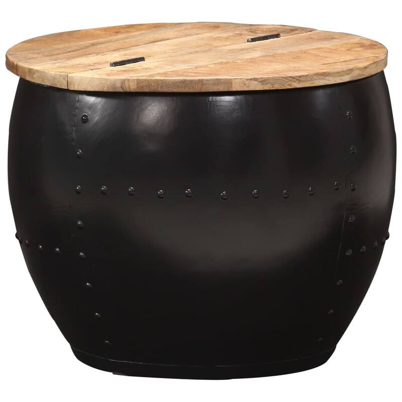 vidaXL Coffee Table Round 20.9"x16.9" Solid Mango Wood