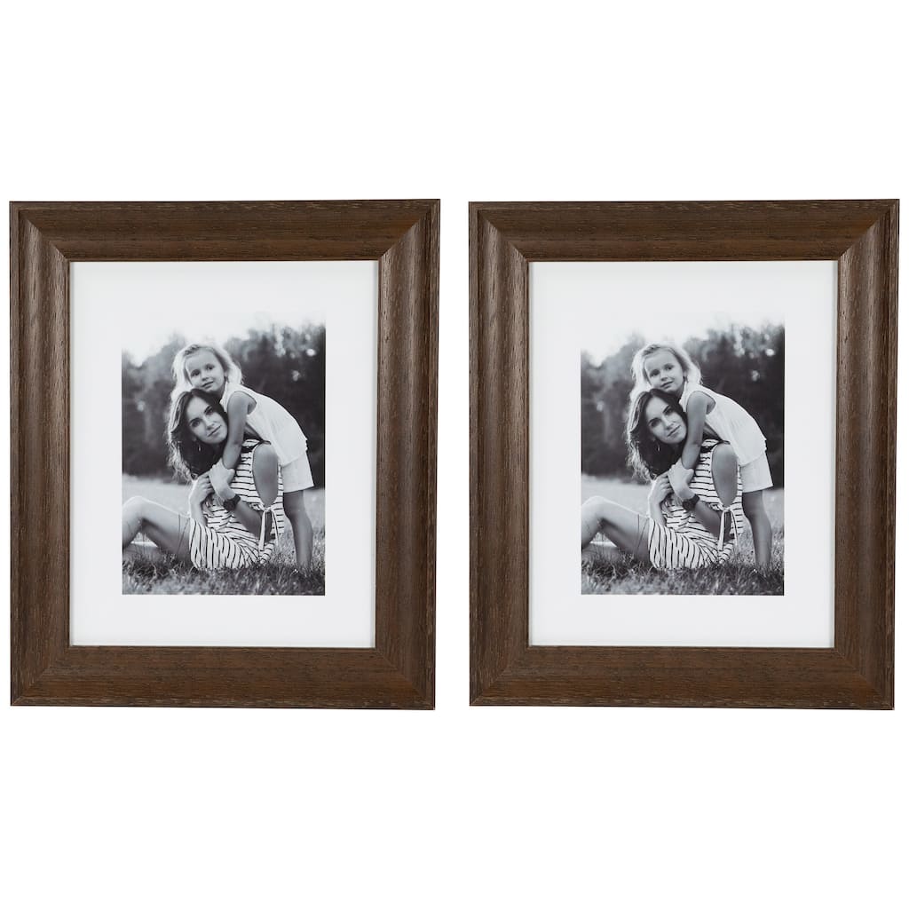 Wooden Picture Frames for 8" x 10" Photo - Dark Brown - Set of 2
