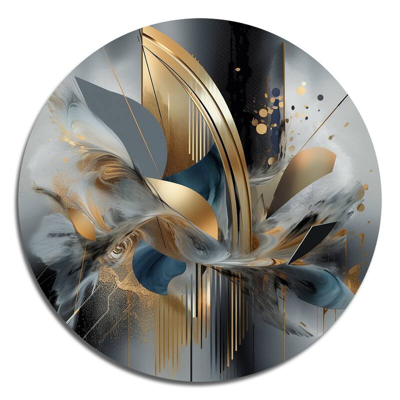 Designart "Soft Colors Marble Abstract II" Abstract Marble Metal Round Wall Art