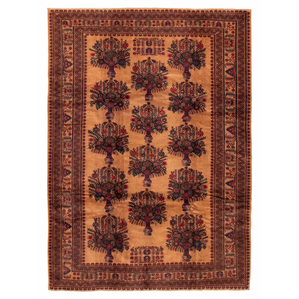 ECARPETGALLERY Hand-knotted Teimani Brown Wool Rug - 7'0 x 9'7