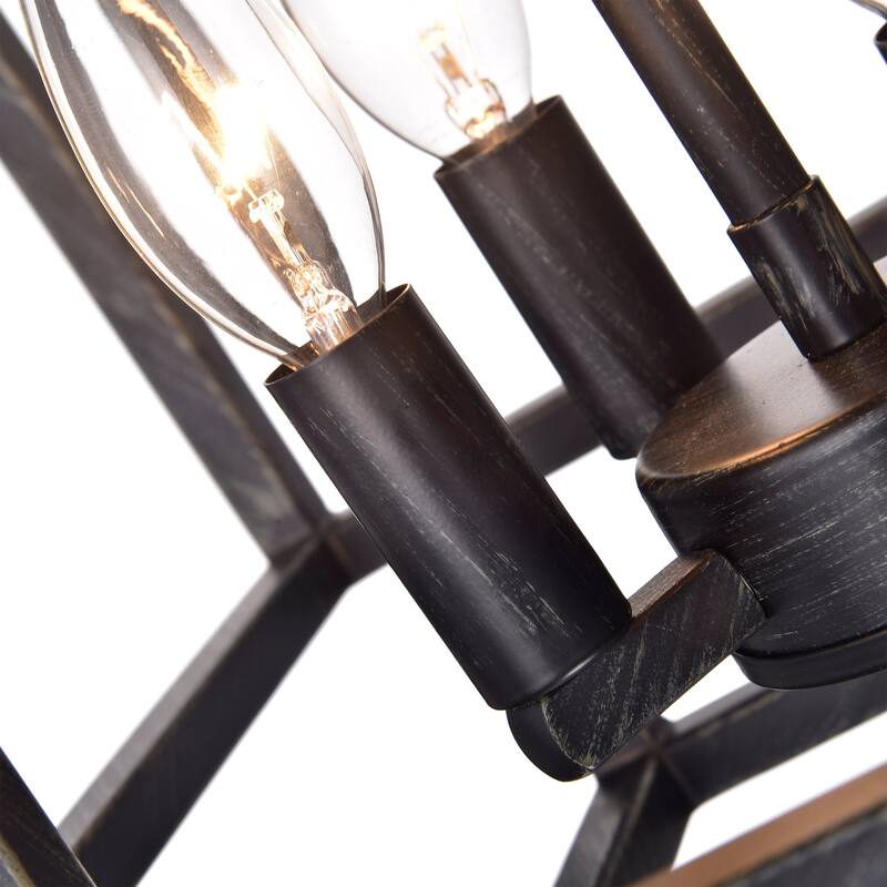 Eleonor Antique Black 4-light Ironwork Chandelier