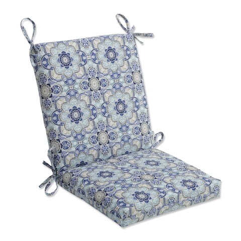 Pillow Perfect Outdoor Keyzu Medallion Mariner Squared Corners Chair Cushion - 36.5 X 18 X 3