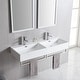 preview thumbnail 1 of 7, 48-Inch Bathroom Dual Basin Trough Sink with Towel Racks - 47.8" x 16.5" x 5.7"
