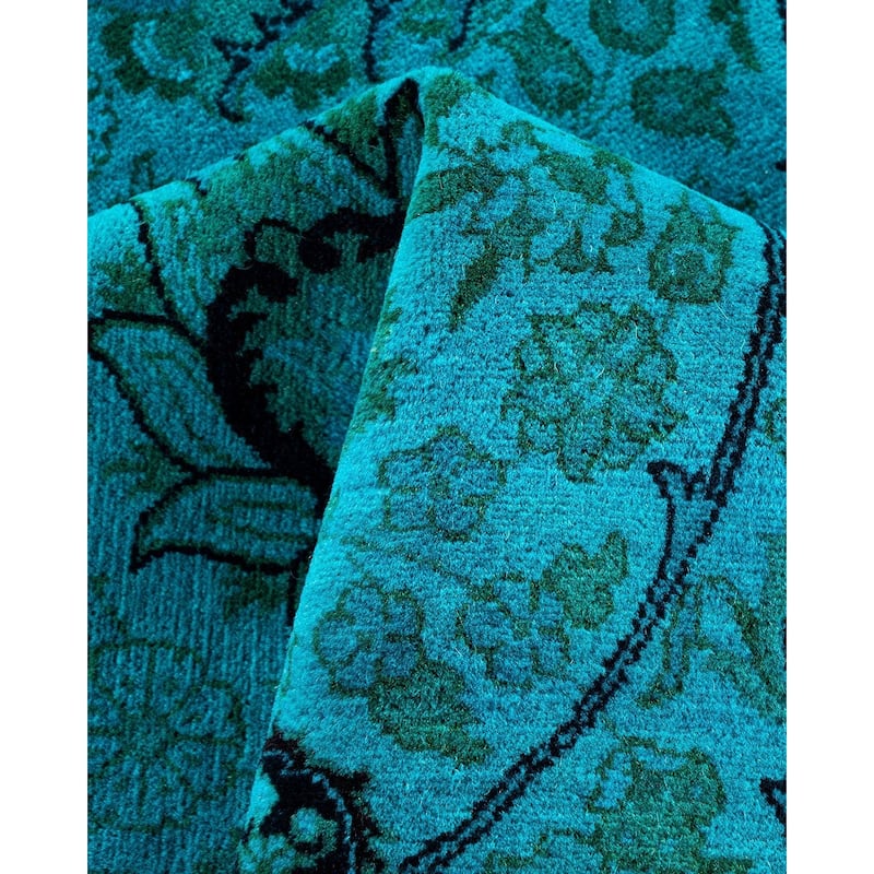 Contemporary Overdyed Wool Hand Knotted Area Rug - 6' 2" x 9' 4"