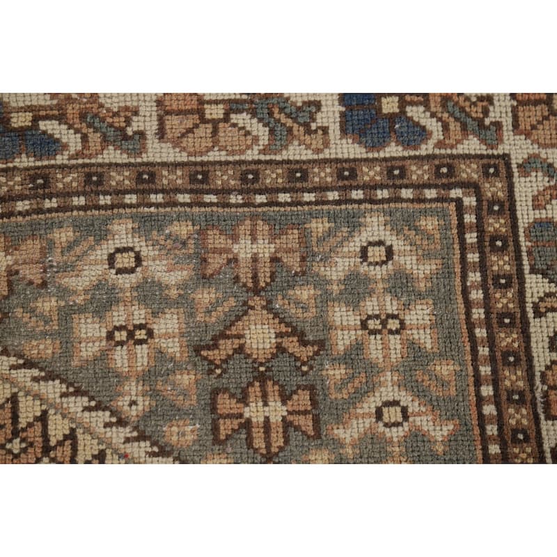 Distressed Bakhtiari Vintage Persian Area Rug Handmade Wool Carpet - 5'1" x 10'1"