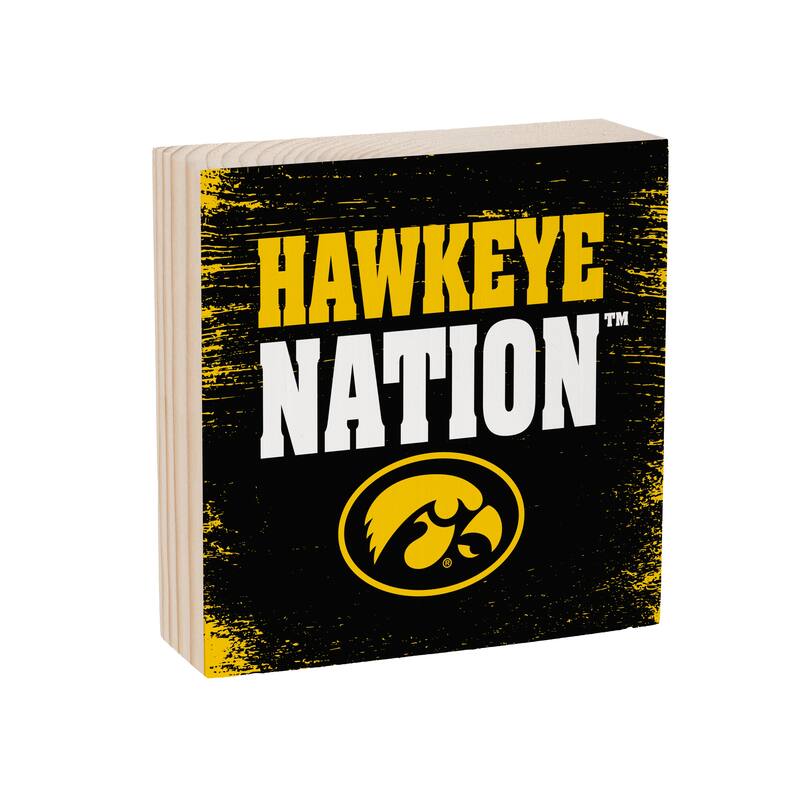 University of Iowa Wooden Tabletop Mantel Shelf Sign