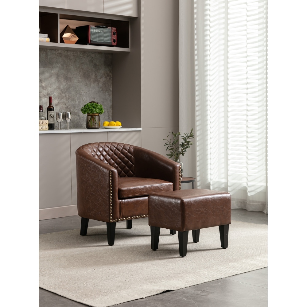 Espresso Brown Reclining Club Chair and Storage Ottoman - Bed Bath & Beyond  - 2081582