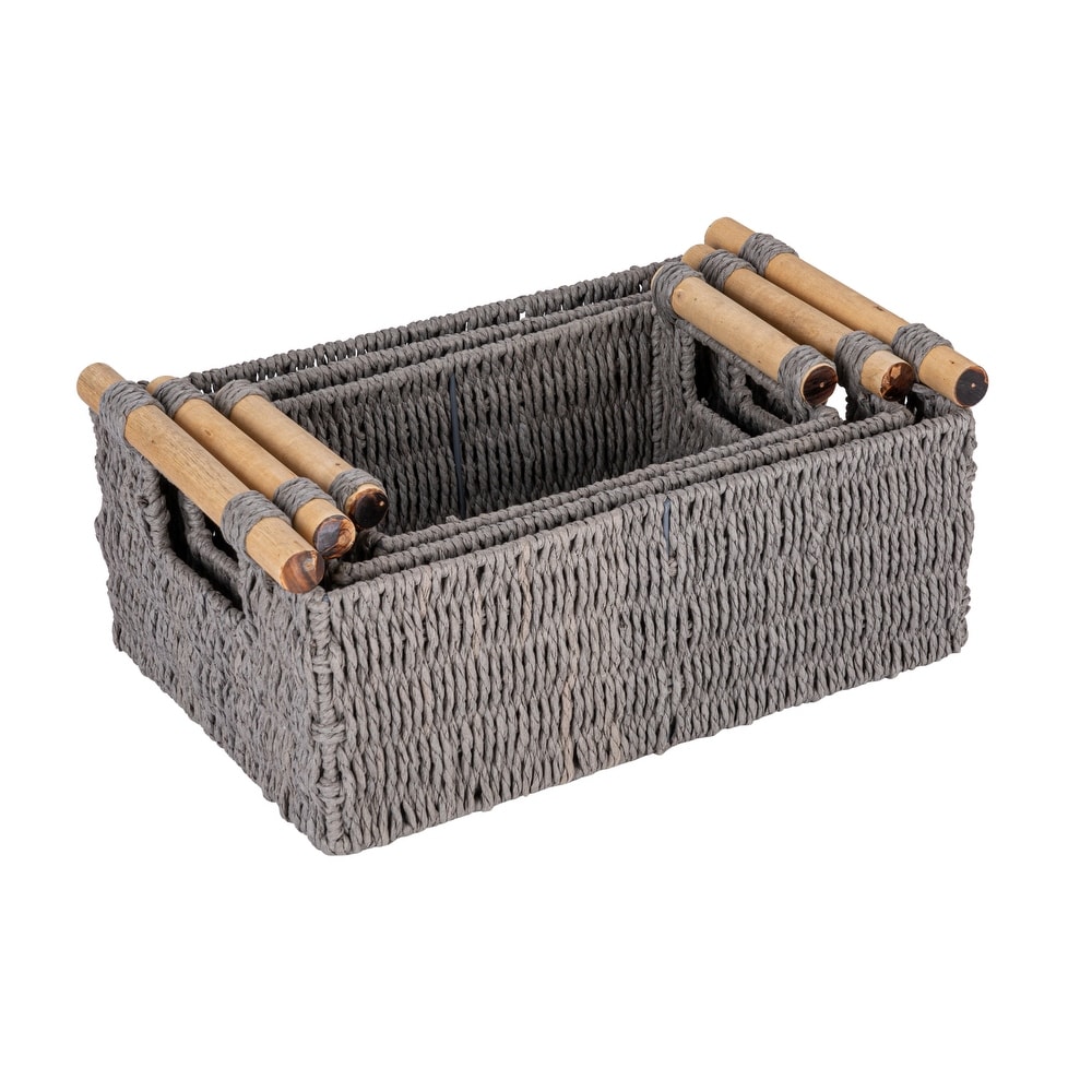 Gray basket hotsell for blankets