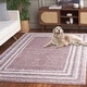 preview thumbnail 58 of 96, SAFAVIEH Border & Stripe Shag Eirny Modern 1.4-inch Thick Rug