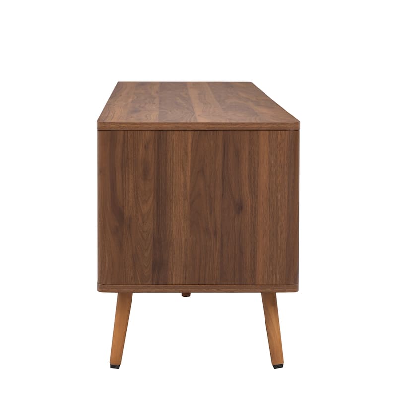 Solid Wood TV Stand Accent Media Console with 2 Drawers & 2 Cabinets