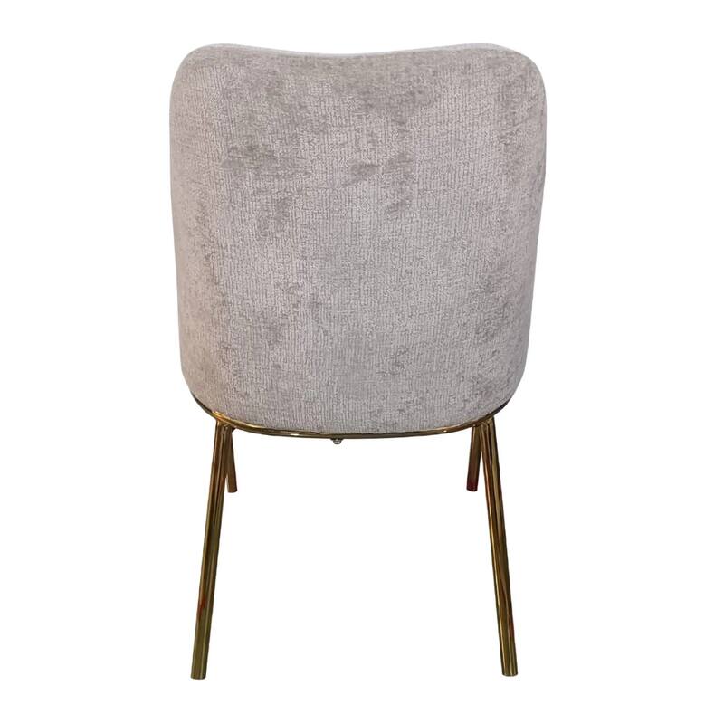 Lumen Modern Upholstered Kitchen Dining Chair with Gold Steel Legs Ergonomic Accent Chair