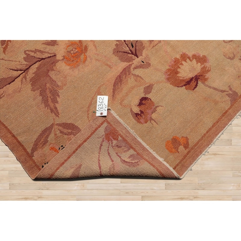 Hand Knotted Michaelian & Kohlberg Tan Tibetan Wool Oriental Area Rug - 9' 1'' x 11' 11''