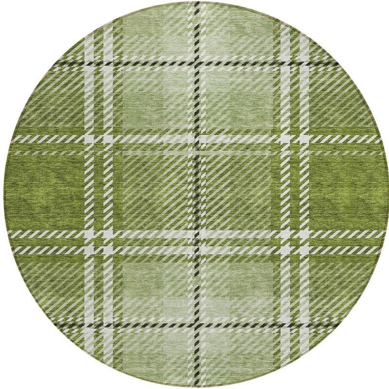 HomeRoots Plaid Transitional Rectangle Outdoor Rug
