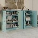 preview thumbnail 37 of 75, 100% Solid Wood Sideboard with Glass or Solid Wood Doors by Palace Imports - 64" x 35.75"