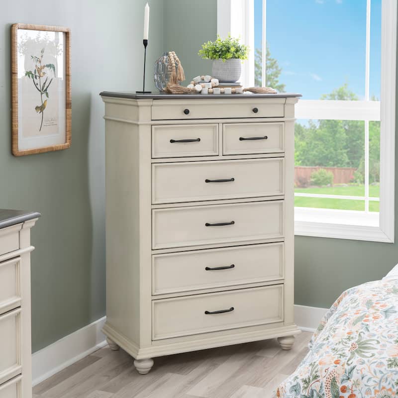 Ellington Chest White - Antique White - 7-drawer