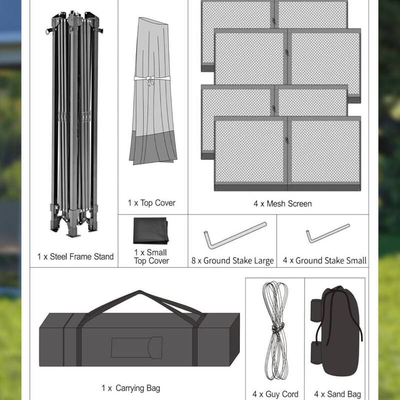 13X13 FT Patio Pop Up Canopy, Portable Folding Shed for Camping Party Wedding - 13x13 FT