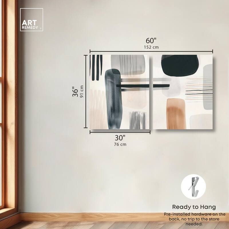 Softened Dimensions Canvas Set of 2 by Art Remedy, Gallery Wrapped