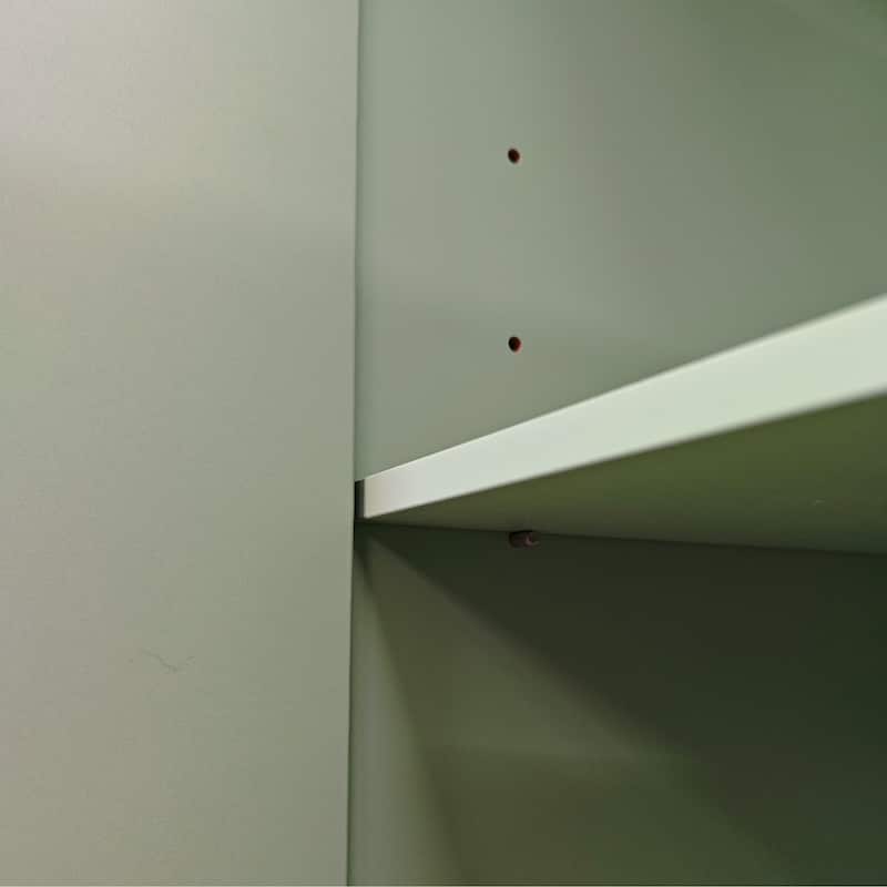Modern 4 Door Intaglio Storage Cabinet with Adjustable Shelf, Stylish and Accent Cabinet with Pine Legs, Buffet Sideboard