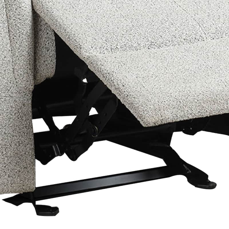 Becy Manual Glider Recliner Chair, Padded Track Arms, Light Gray