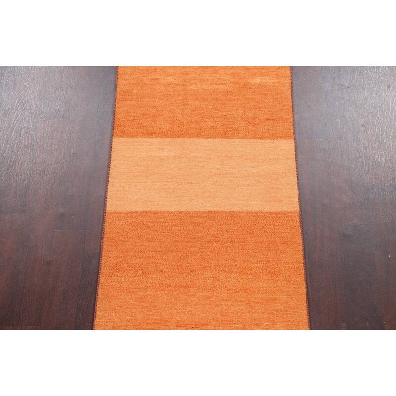 Modern Oriental Gabbeh Kashkoli Long Runner Rug Wool Handmade - 2'6" x 20'8"