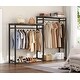 Freestanding Closet Organizer with Double Hanging Rod,Corner Clothes ...