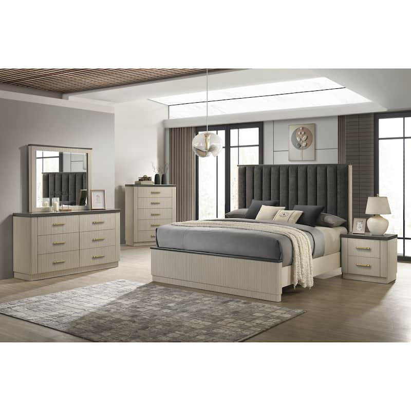 Casey Cream/Charcoal Bedroom Set